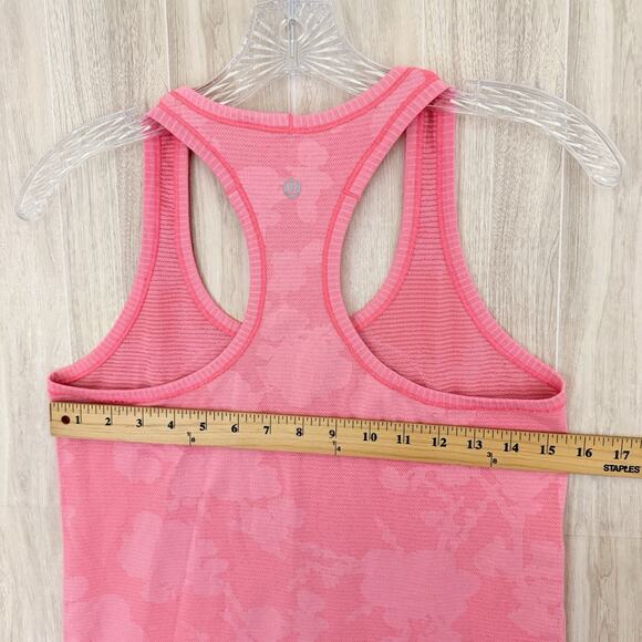 LULULEMON Swiftly Tech Racerback Tank Top Womens Size 8 Coral Pink Gym Running - Picture 12 of 13